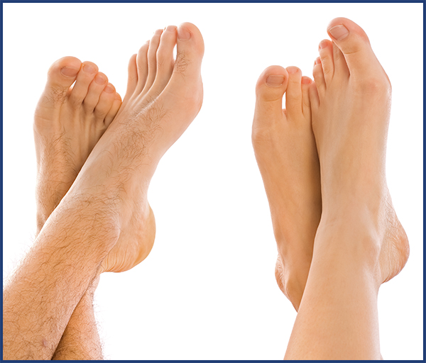 The image displays two feet with toes pointing upwards, suggesting a focus on foot health or pedicure services.